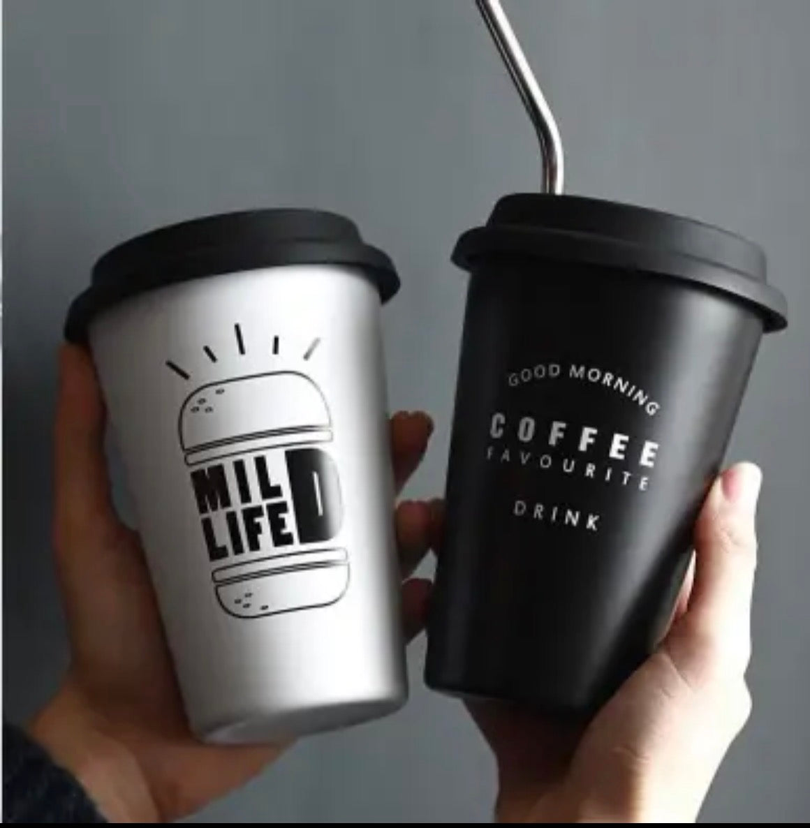 Vaso portátil térmico Negro .