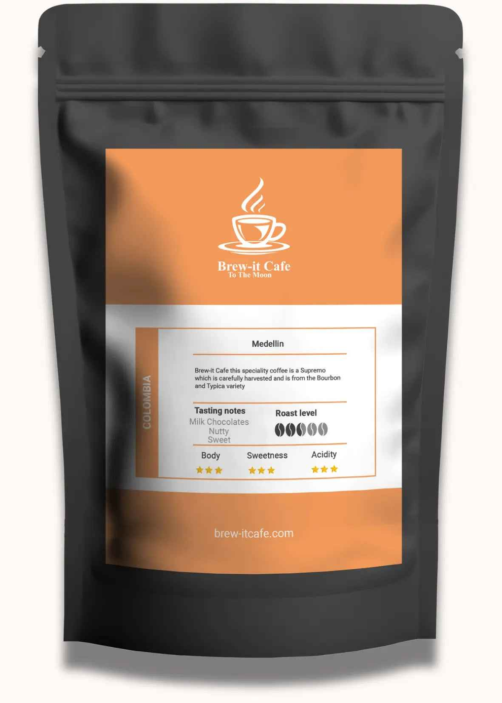 Café colombiano molido de Medellín - Especialidad de origen único.250Gr
