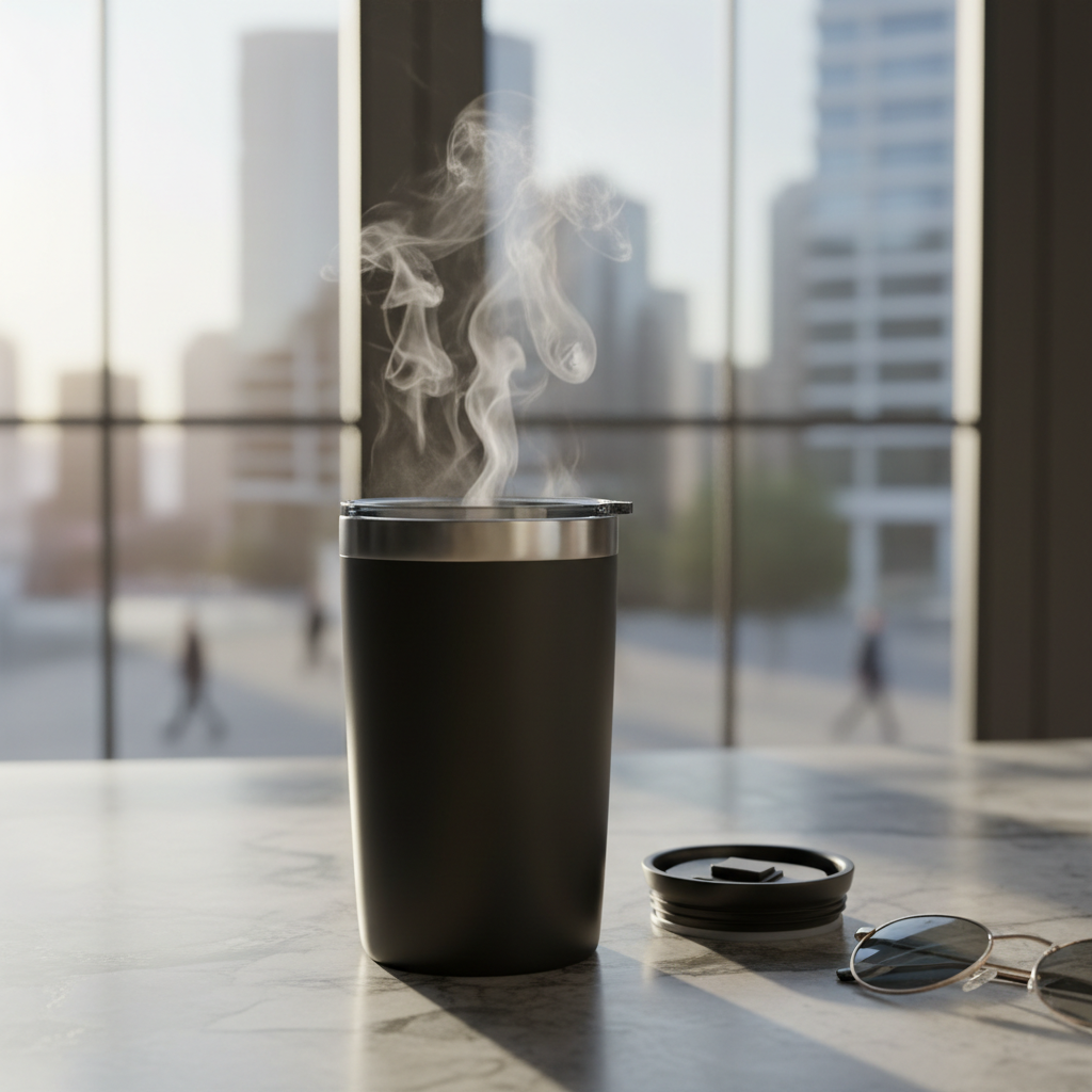 Vaso portátil térmico Negro .
