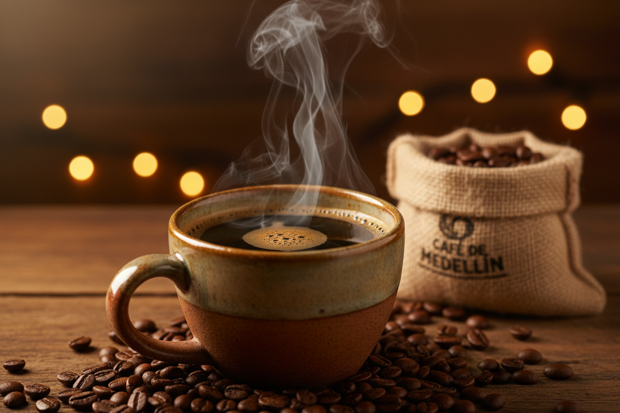 Granos de café colombiano de Medellín - Especialidad de origen único.250Gr